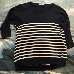 GAP COTTON NAVY AND WHITE SWEATER